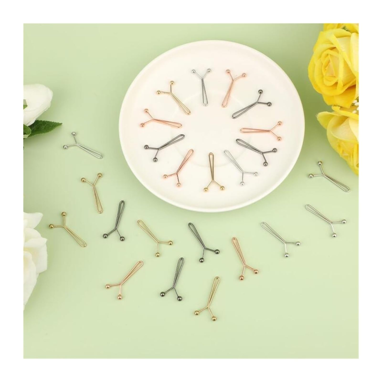Fibbia in vita a forma di U, 1-24 pezzi, bottone a pressione regolabile per jeans, clip rimovibile per pantaloni, accessori per abbigliamento (argento, 20 pezzi)
