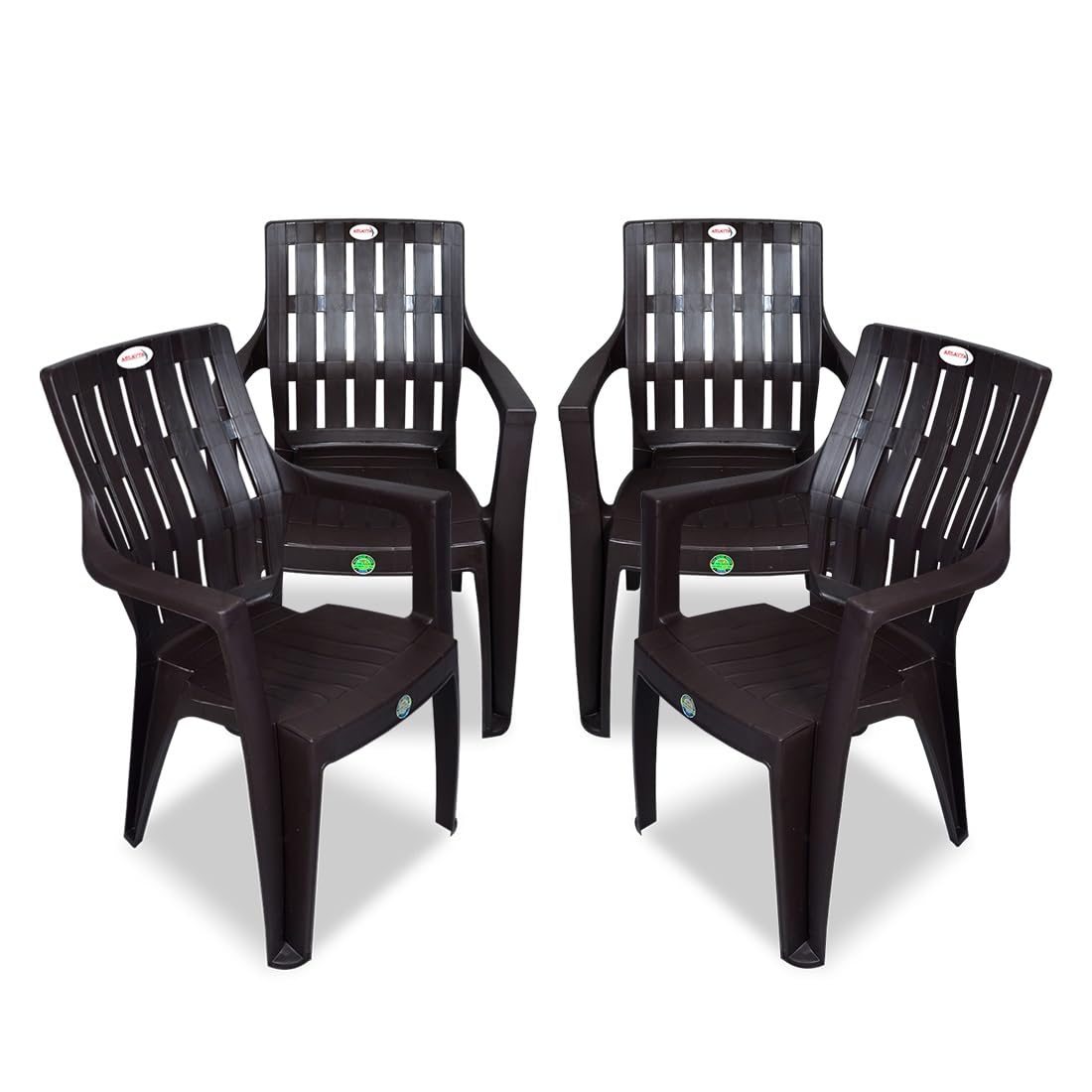 Platina Orthopaedic Spine Care Chair for Home, Living Room, Outdoor Chair | Set of 4 | Glossy Finish | Color - Brown.-image-15