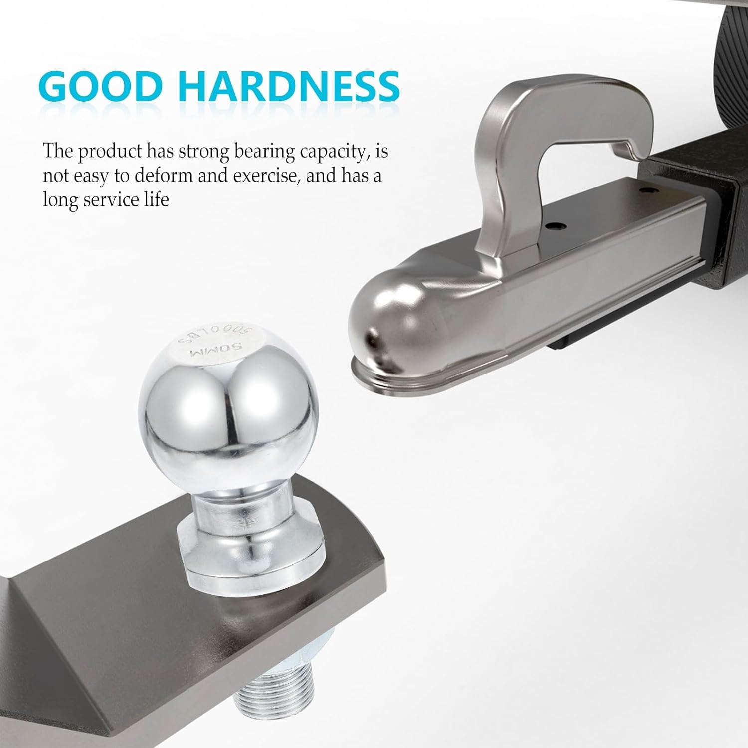 Tow Ball Trailer Hitch Galvanized Chrome-Plated Tow Ball for RV Car Parts
