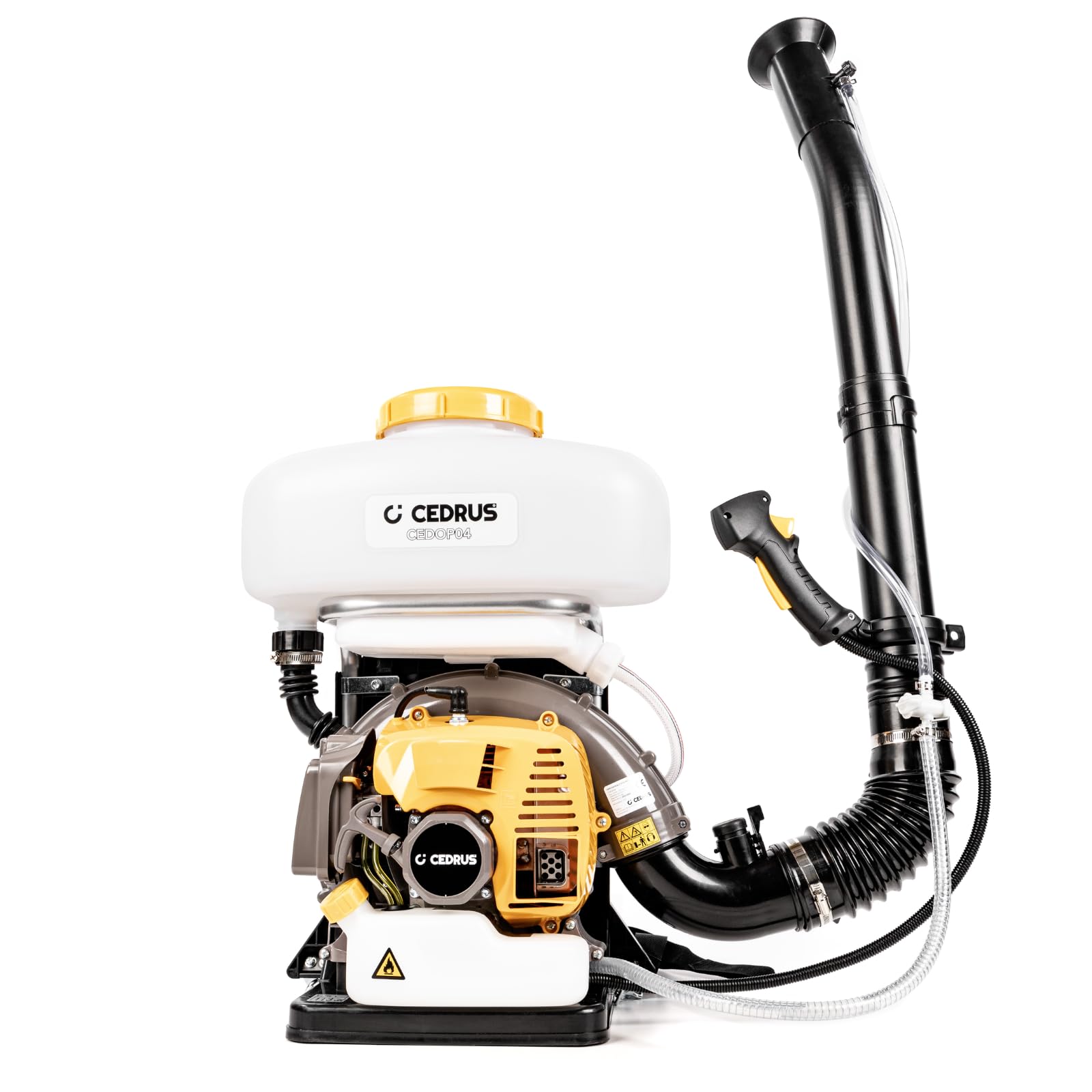 Cedrus OP04 Spryskiwacz spalinowy, 41,5 cm³ – 2,0 KM, silnik dwusuwowy, zbiornik 14 l, zasięg spryskiwania do 12 m, regulowana dysza, ergonomiczne paski do noszenia