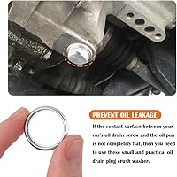 Vista 6 de 10 piezas de junta de tapón de drenaje de aceite compatible con Subaru BRZ Legacy Outback Impreza, arandela de aplastamiento para tapón de drenaje