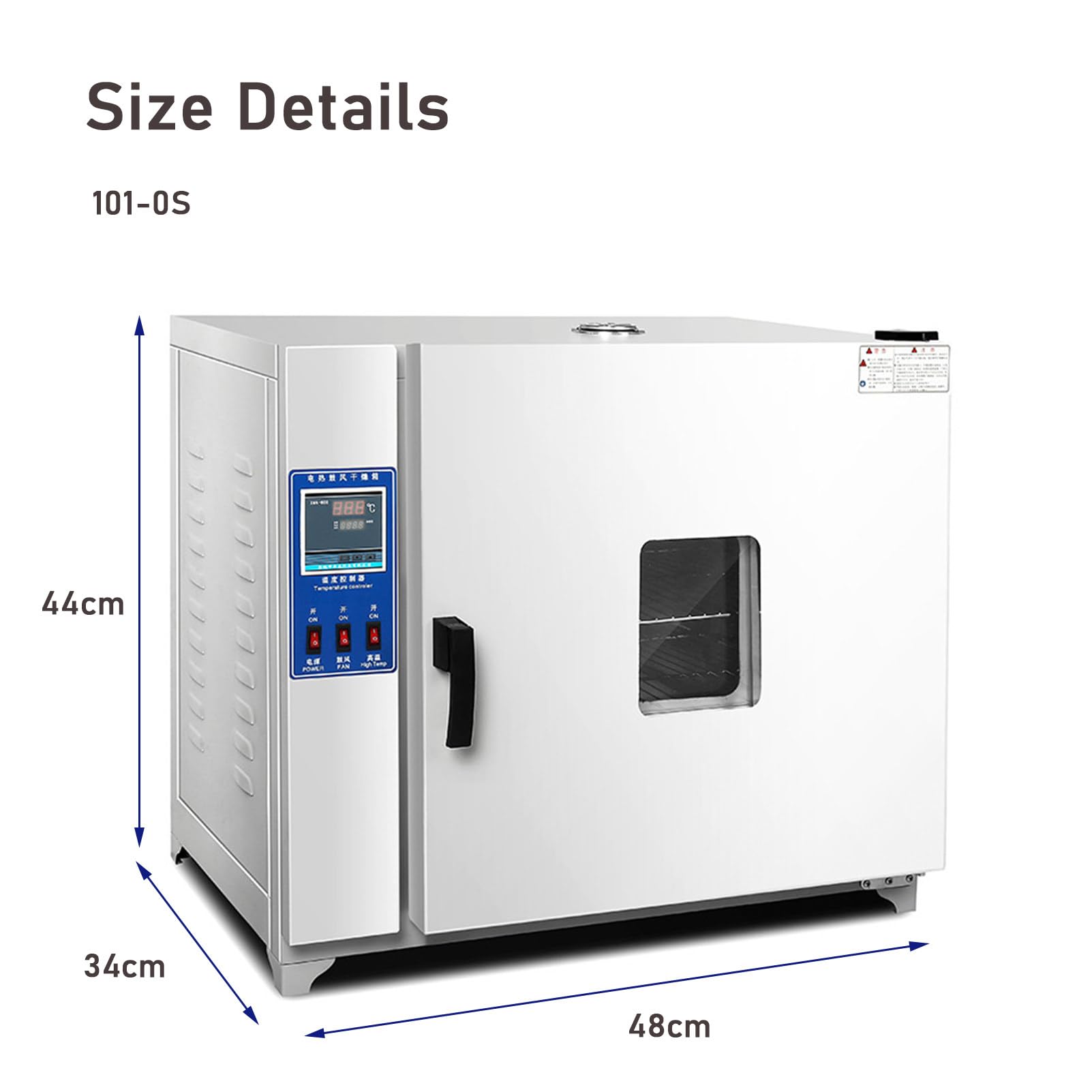 RayGenius éTuve De Laboratoire éTuve De SéChage en Acier Inoxydable Galvanisé éTuve De SéChage à Air Pulsé par Convection, 600w éTuve De Laboratoire à Air Pulsé (5-300℃) 101-00s,101-0S