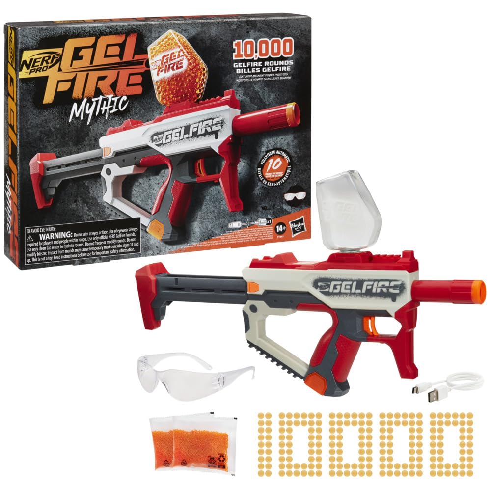 Hasbro Nerf Pro Gelfire Mythic Full Auto Blaster & 10,000 Gelfire