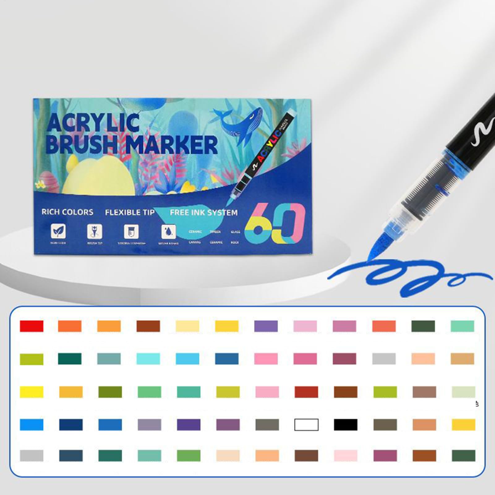 Akrylowe markery pędzlowe, ABS wielokolorowe, miękkie, warstwowe materiały artystyczne, zestaw markerów akrylowych, dla dzieci, dorosłych, na imprezę, do szkoły, biura, na urodziny