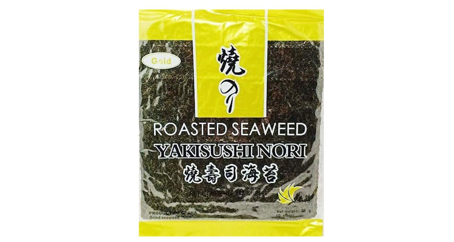 Yaki Sushi Nori Roasted Seaweed Sheets, (50 Sheets)