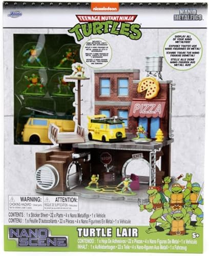 Miniatura 2 de Teenage Mutant Ninja Turtles Turtle Lair Nano Scene w 1.65" Die-Cast Collectible Figures, Toys for Kids and Adults
