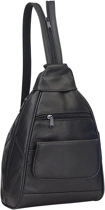 LEATHER MINI TRAVEL BACKPACK - BLACK