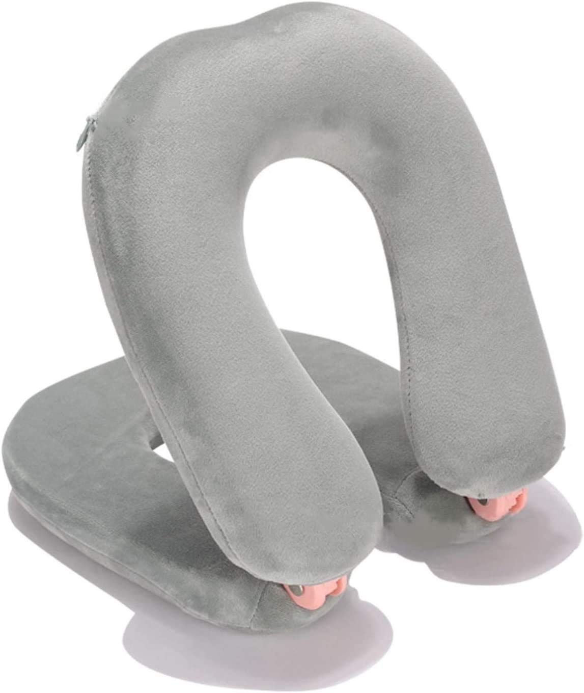 Reisekissen, weiche Memory-Foam-Reise-Kissen for Flugzeuge, Zug, Auto, Zuhause und Büro (Color : Gray)