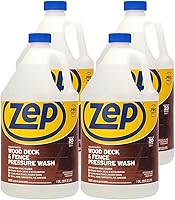 Zep Wood Deck & Fence Pressure Wash Cleaner Concentrate - 1 Gal Case of 4 ZUDFW128 Construction Grade Removes Mold Mildew Stains