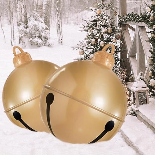 BALRAJ 2 bolas inflables de Navidad de 23.6 pulgadas, bola inflable gigante de cascabel, decoraciĂłn de patio, globo de Navidad, adorno al aire libre BALRAJ 2 bolas inflables de Navidad de 23.6 pulgadas, bola inflable gigante de cascabel, decoraciĂłn de patio, globo de Navidad, adorno al aire libre