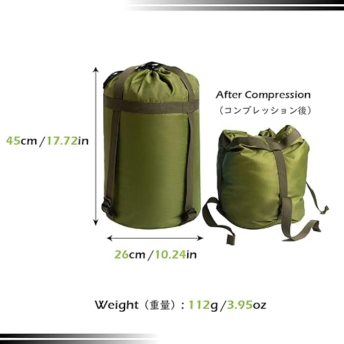 Miniatura 18 de TRIWONDER Saco de compresión de nailon para artículos de compresión, saco de dormir, bolsa de dormir con solapa para el polvo para mochileros, 02