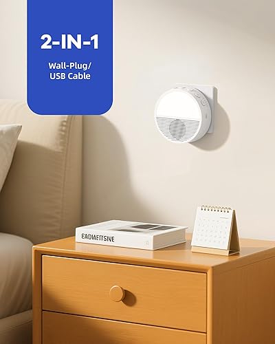 Miniatura 2 de Máquina de sonido de ruido blanco enchufable de pared, máquina de sonido para bebés con inspiración de puesta de sol para alimentación nocturna,