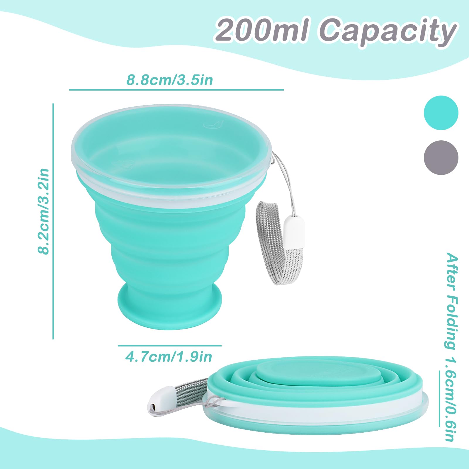 Bicchiere Pieghevole Con Specchio - Per Campeggio, Viaggi E Escursioni - Pratico E Leggero - Foto 6