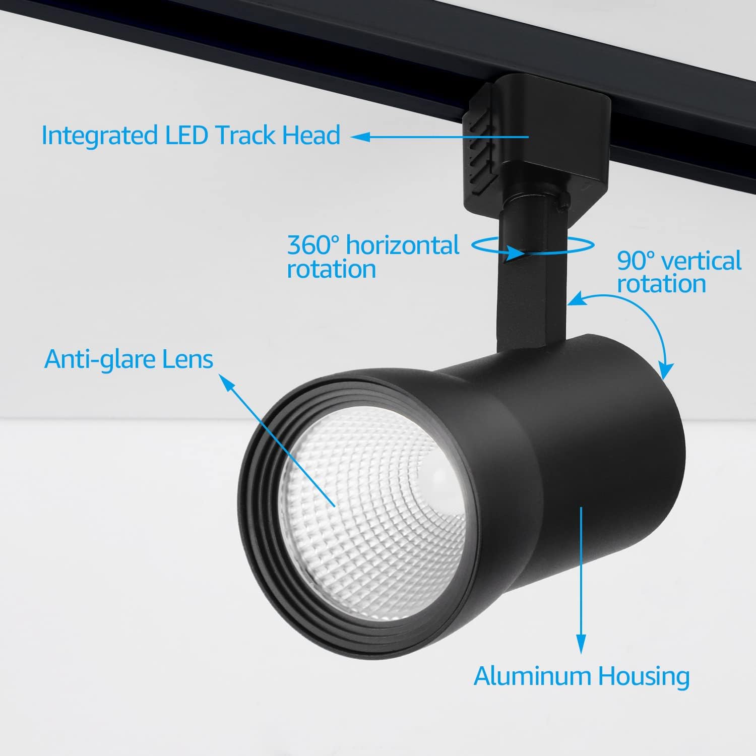 Blасk Frіdау - 70% оƒƒ LEONLITE 10W Dimmable LED Track Light Heads, Aluminum Ceiling Spotlight, Compatible with Single Circuit H Track Lighting Rail, CRI90, ETL & ES Listed, 700lm, 120V, 3000K Warm White, Pack of 4, Black