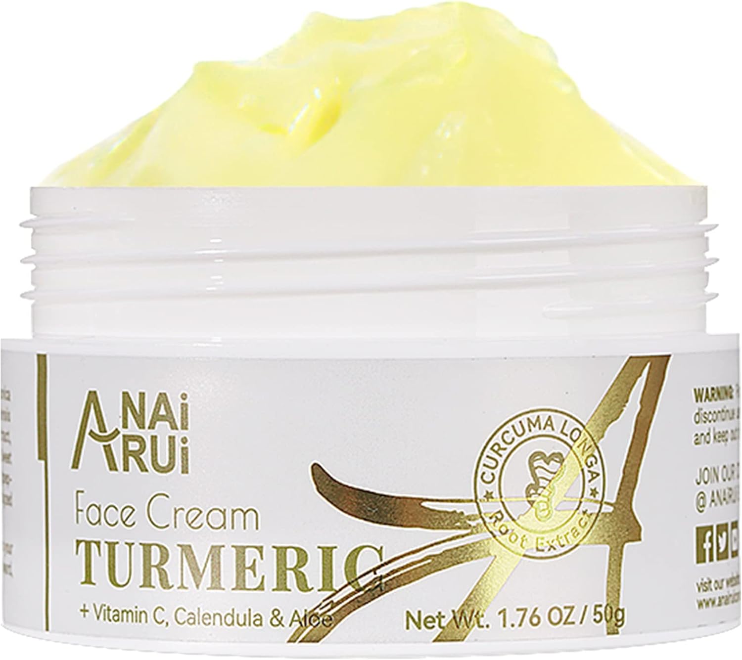 ANAiRUi Turmeric Face Cream, Vitamin C Cream for Face & Body, Turmeric