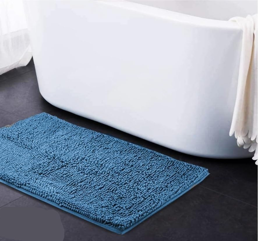 Tapis de bain chenille extra doux, antidérapant, séchage rapide, lavable en machine, très absorbant, pour grandes salles de bains, parfait pour un usage domestique et confortable - 60 x 120 cm