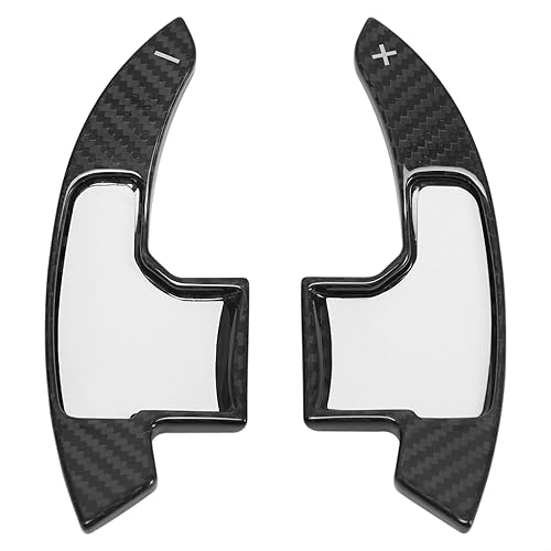 TANGSEN Cubierta de fibra de carbono real para volante de cambio extendida compatible con Ford Mustang 2015 2016 2017 2018 2019 2020 2021 Accesorios