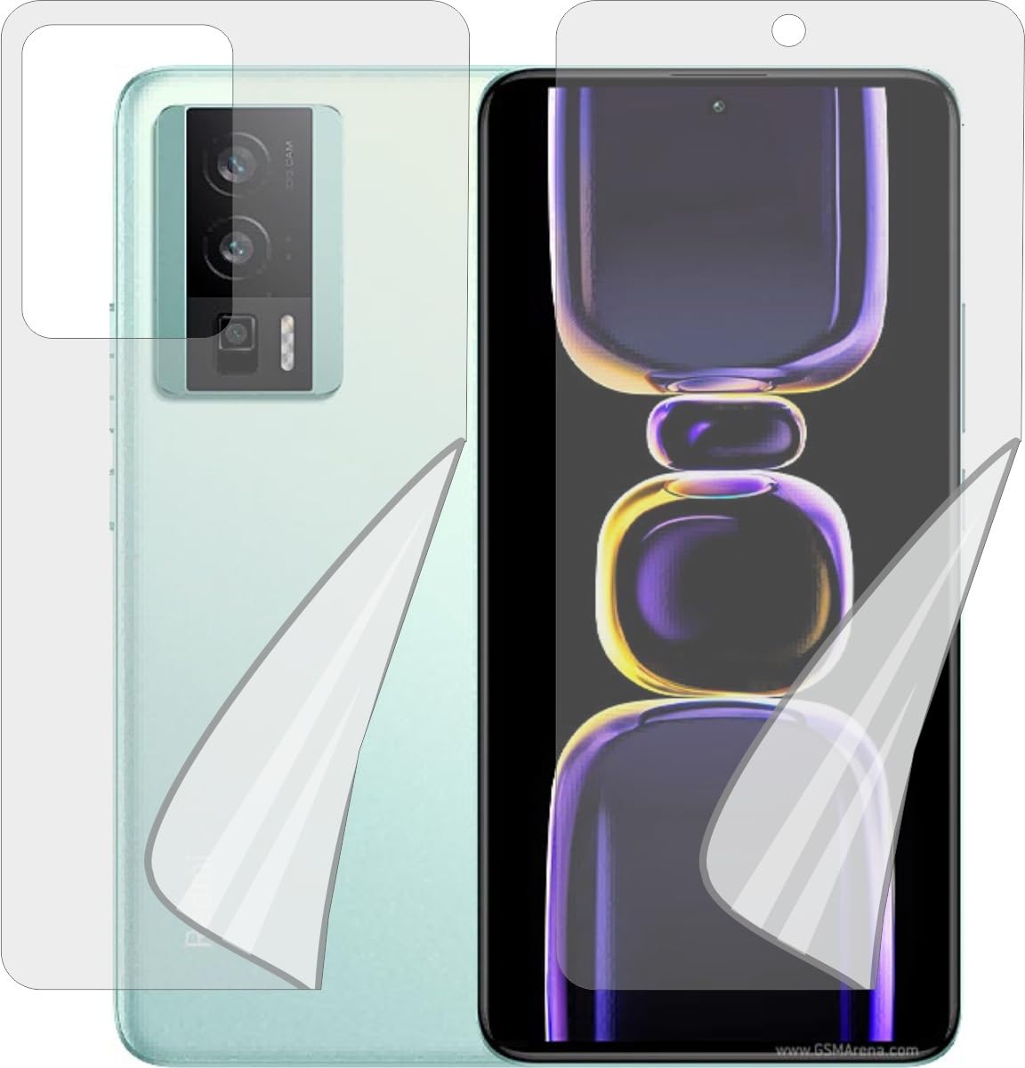 FASHEEN XIAOMI REDMI K 60 Front & Back Edge to Edge Full Screen Guard, Glossy TPU in Front & Matte Finish Back Skin Combo, Not a Tempered Glass, Full Coverage TPU Screen Protector