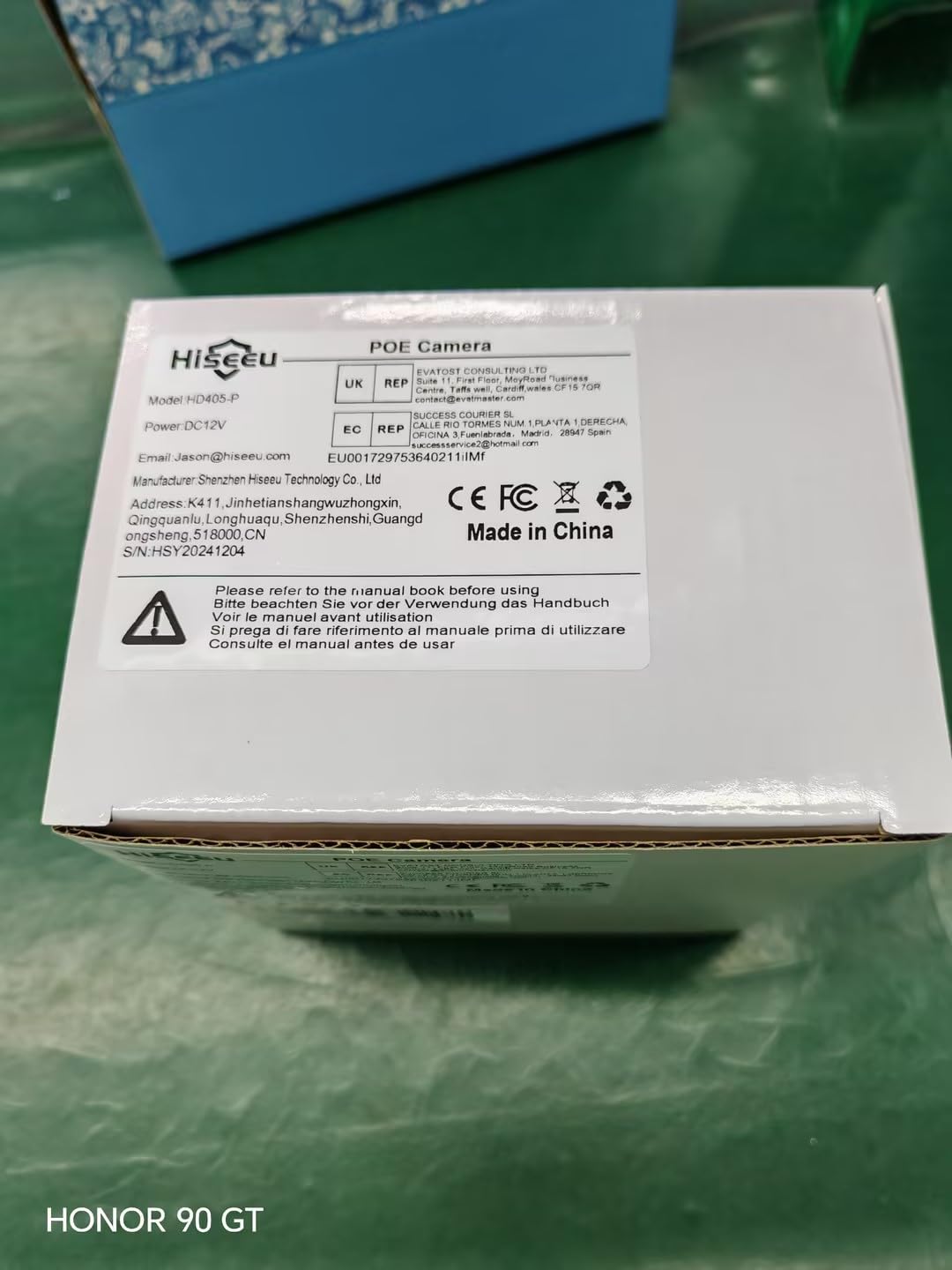 Hiseeu 5MP Telecamera di Sorveglianza Esterna PoE con Cavo Ethernet, 360 ° PTZ Telecamera IP Esterno No WiFi, 30m Visione Notturna Colori, Rilevamento Movimento, Audio Bidirezionale, POE Kit
