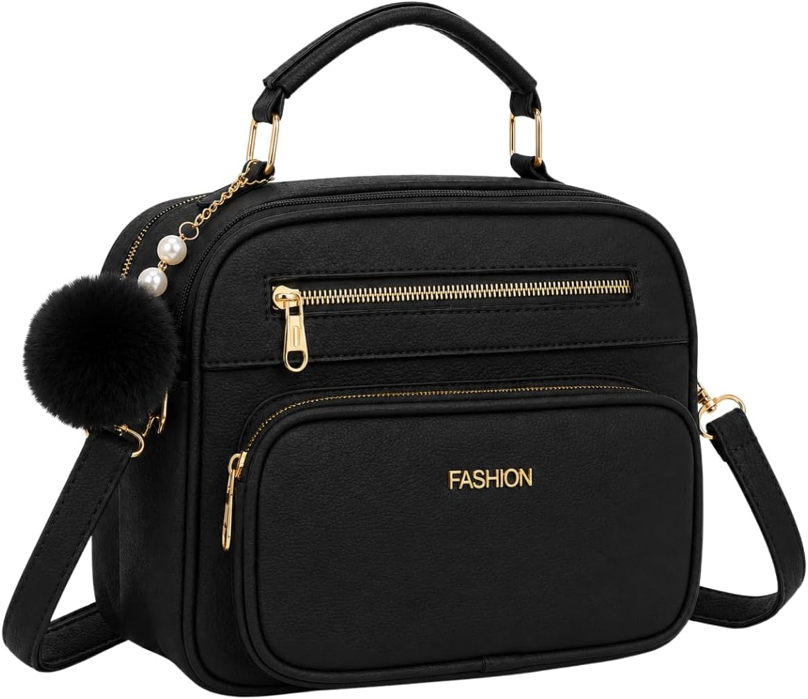 Bolsa Feminina Baú Transversal tamanho Médio em couro PU com Alça De Ombro removível Tiracolo
