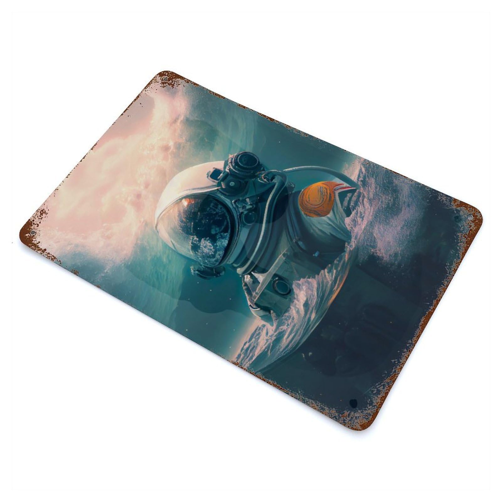 Astronaut In The Ocean Vintage Metal Tin Sign 11.8"x7.9", for Cafe, Home Bar And Lounge Decor, Vintage Wall Decor
