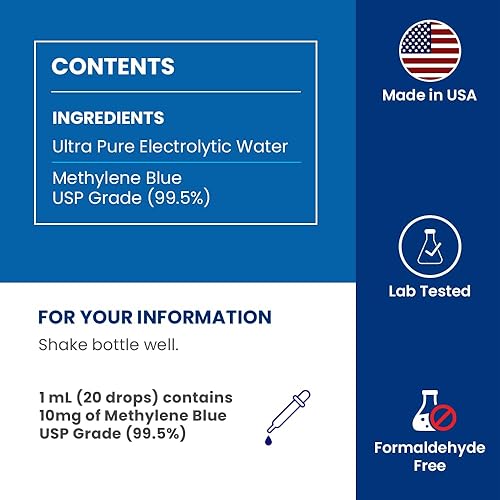 Miniatura 5 de Sweat & Soul Azul de metileno de grado farmacéutico 2 oz - Fabricado en EE. UU. - Solución electrolítica equilibrada al 1% - Grado USP, sin