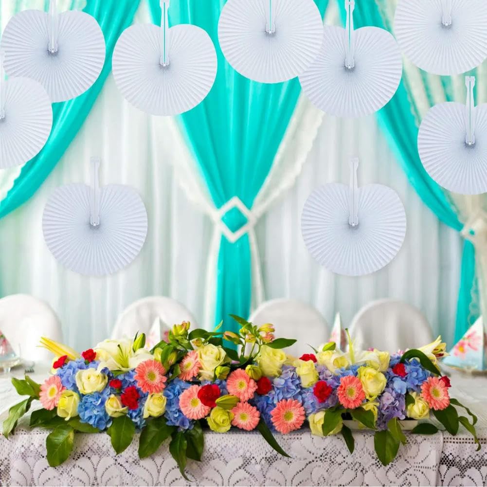 OPica 40/80/120 stücke Hochzeit Party Dekoration Herz DIY Malerei Weiß Folding Fan Blank Fan Festival Hand Fans Party Geburtstag Geschenk