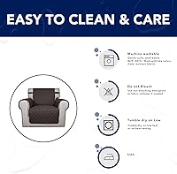 Vista 7 de PureFit - Funda de sofá reversible resistente al agua para sofá de dos plazas, funda de sofá lavable a máquina con espuma antideslizante y correa