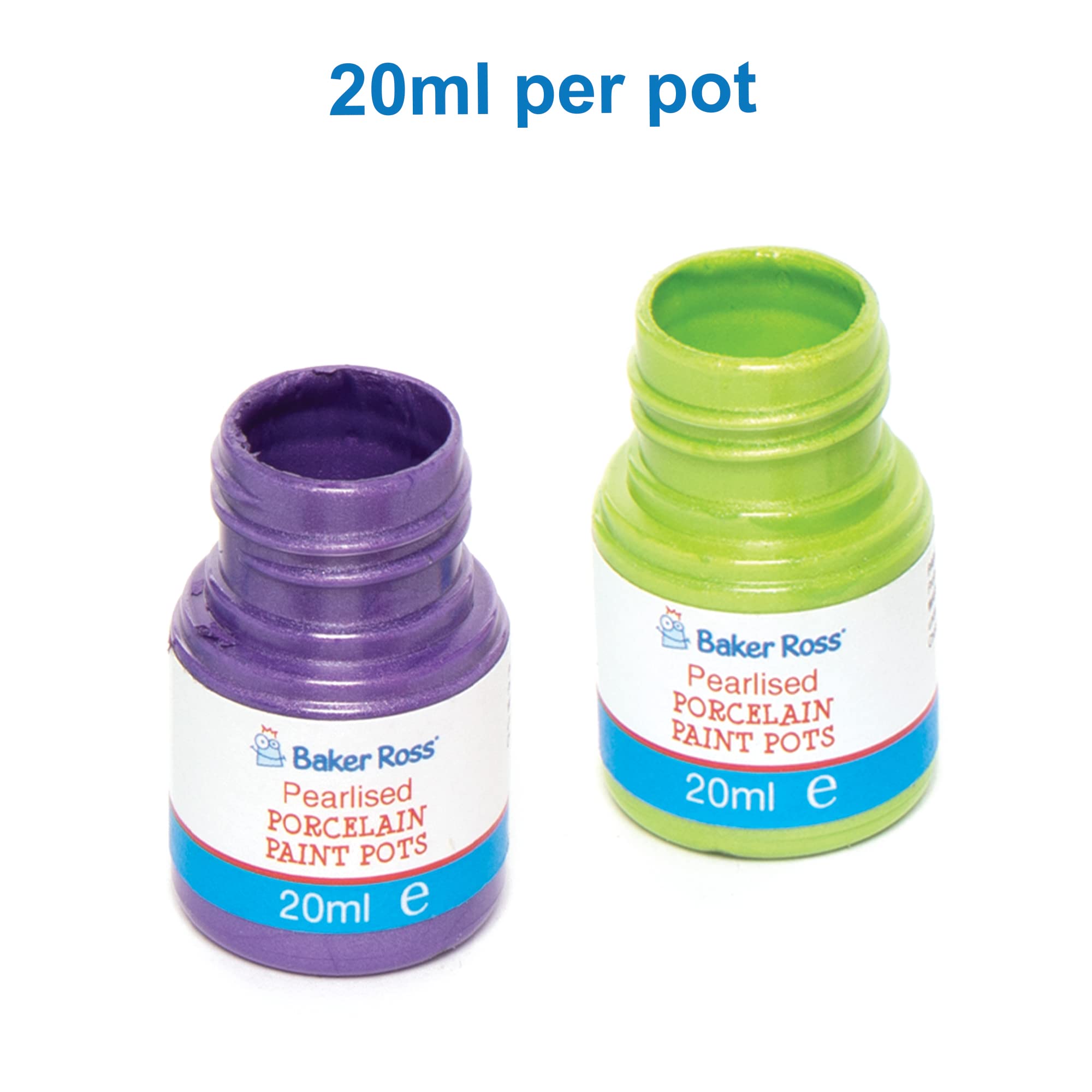 Baker Ross FE793 Vasetti per Pittura su Porcellana Colori Metallizzati - Confezione da 8, Pittura per Ceramica, Set da Pittura per Bambini