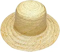Chapéu de Palha Festa Junina Adulto, Estilo Brasília, 34 cm, Natural