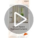 Image of Urban Space 80-85% True Blackout Curtains for Door, Gold Foil Printed Blackout Curtains, Blackout Decorative Door Curtain Eyelet with Tieback, 1 Piece Curtain for Living Room(Diamond Beige, 7 Feet)