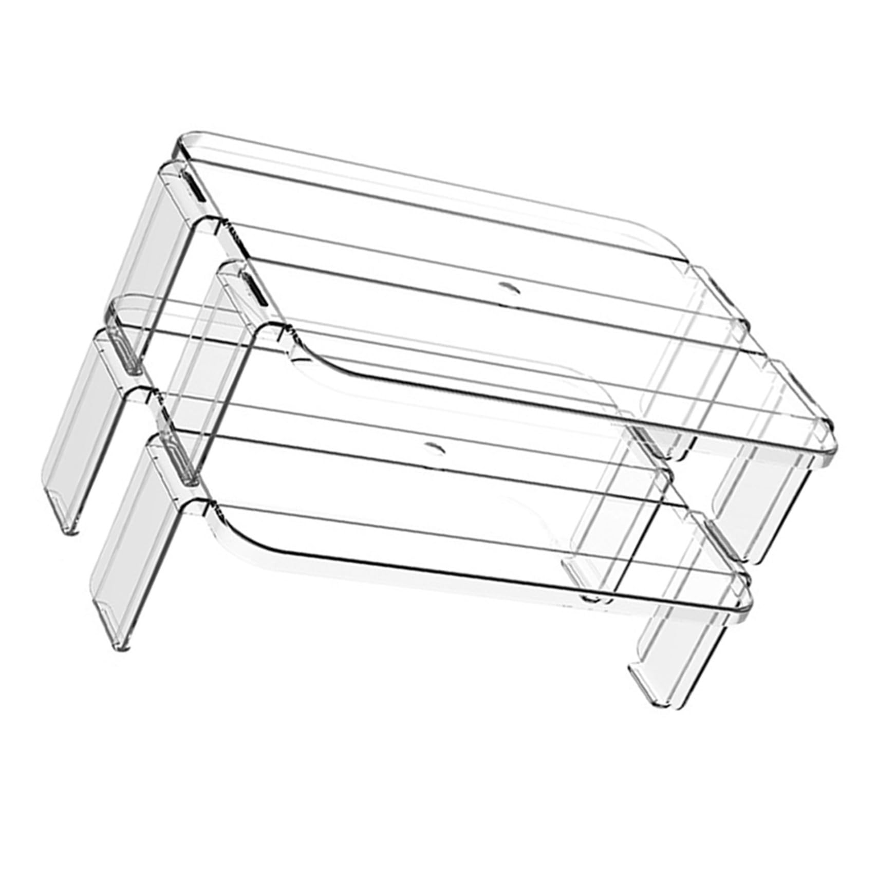Homoyoyo Estantes de Almacenamiento Transparentes 2piezas para Refrigerador Soporte de Plástico Pulido para Organizar Bandejas y Suministros Cocina