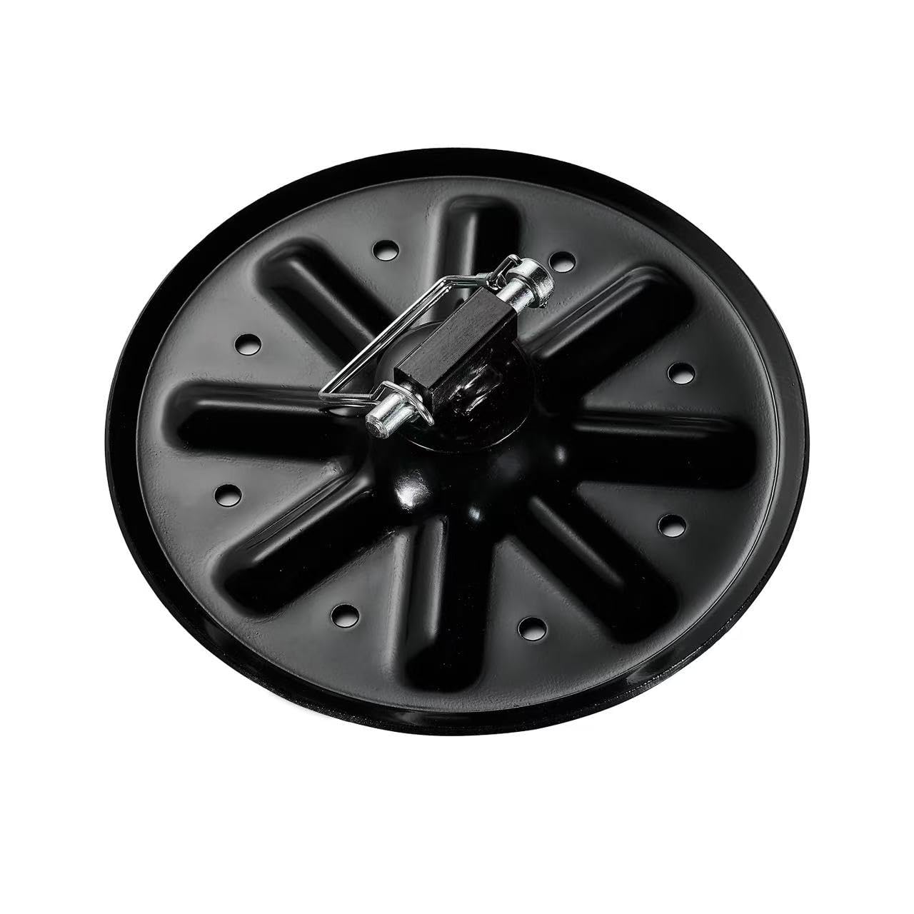 314667 - Piedino di ricambio per martinetto con perni di fissaggio, diametro 22,9 cm, 5° ruota per carrello di atterraggio per camper, rotondo da 22,9 cm