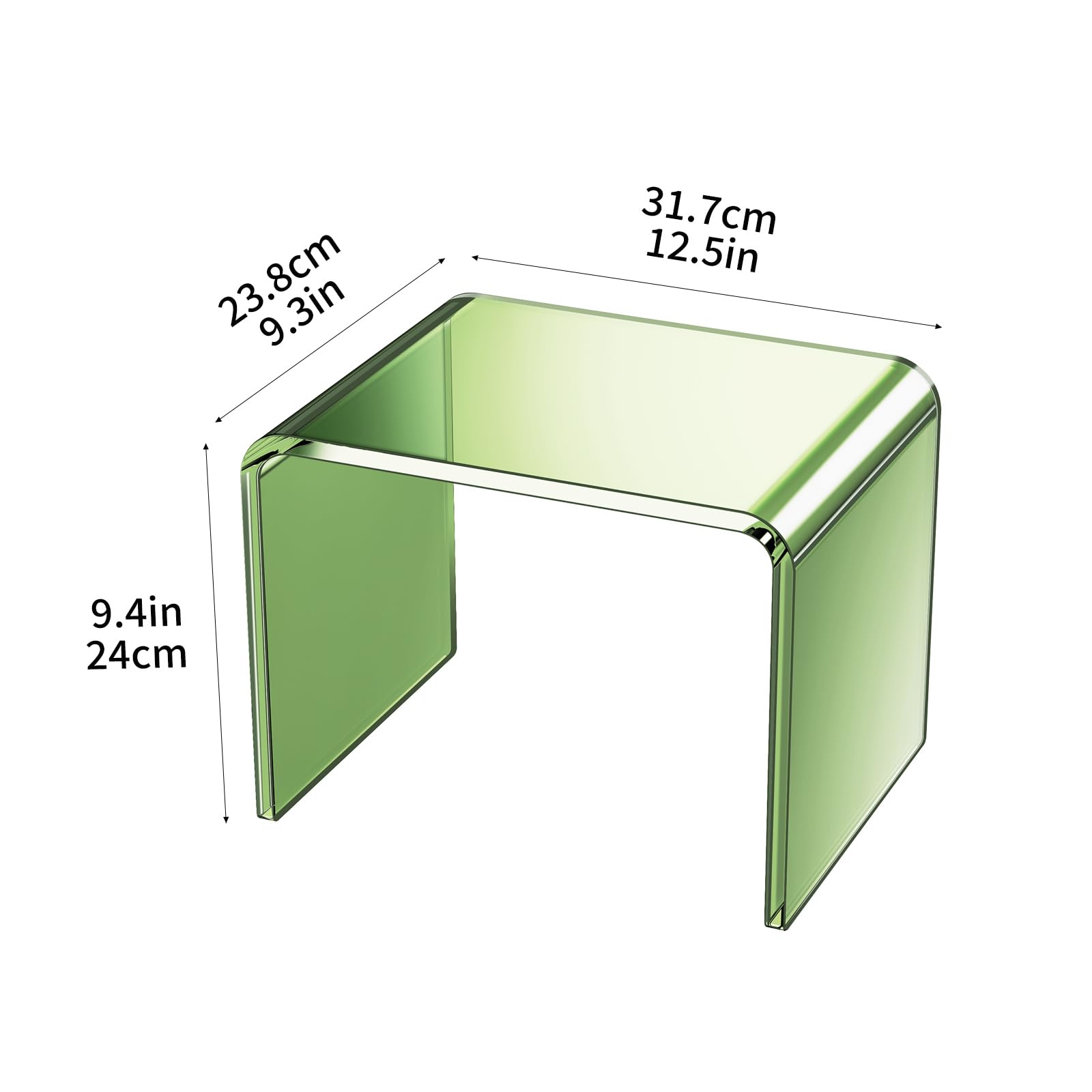 Sgabello in Acrilico Piccolo, Sgabello da Piedi in Acrilico Trasparente per Bagno, Camera da Letto e Cucina con Antiscivolo, Supporta fino a 113 kg (Trasparente, 32 cm x 22,9 cm × 24,9 cm