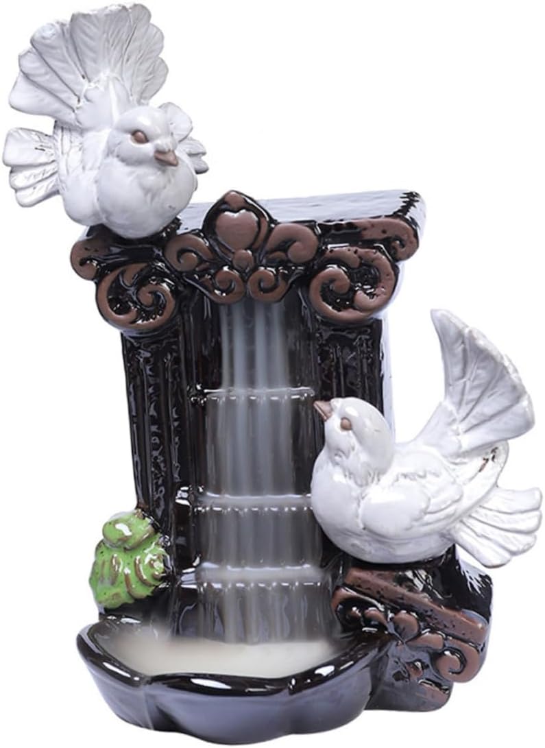 Ceramic Incense Holder Censer Ornament for Home Décor, Indoor Aroma Therapy Burner with Zen Dove Design, Office Desktop Decoration, Unique Ceramic Aroma Holder for Meditation