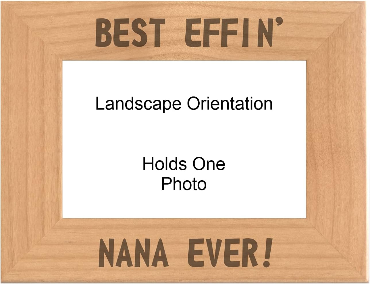 Funny Gifts for Grandma Best Effin Nana Ever Engraved Natural Wood Picture Frame Mothers Day