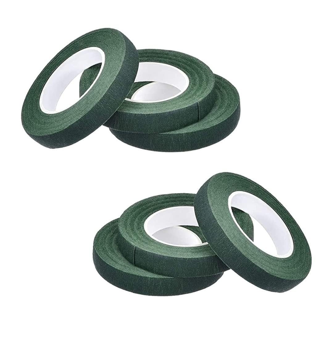 Aparonz Flower Making Floral Tape, Green for arkandi/stocking flowers and art craft school students/fine arts (6) 35 mtr each roll (Pack of 6)-image-12