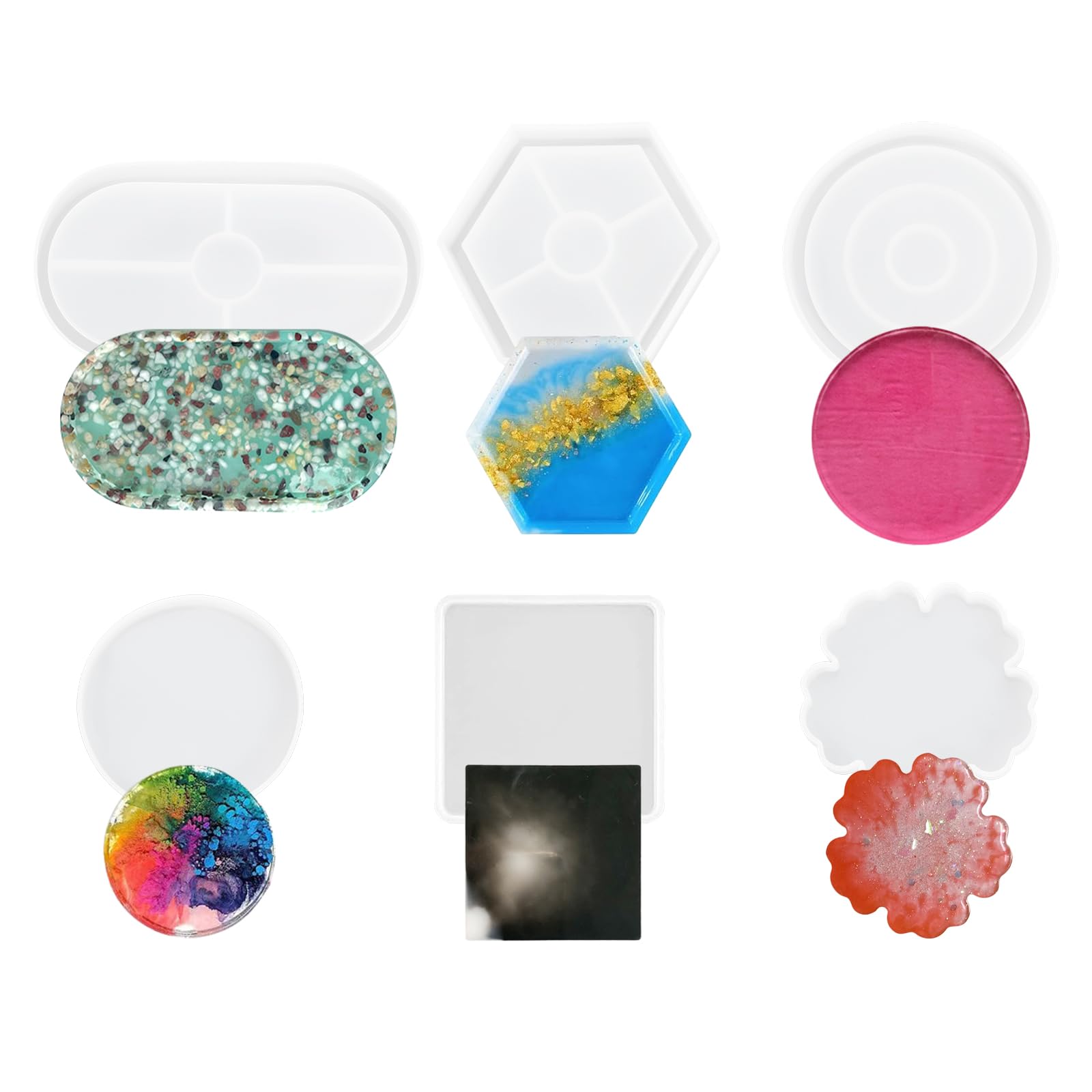 6 Shape Silicone Moulds for Resin & Epoxy