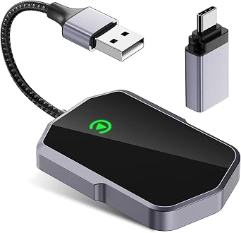 Wireless CarPlay Adapter for Apple 2024, Converts Wired to Wireless Car Play Dongle for iPhone, Plug & Play Stable Fast Connection Portable Carplay Fit for iOS 10& for Cars from 2017