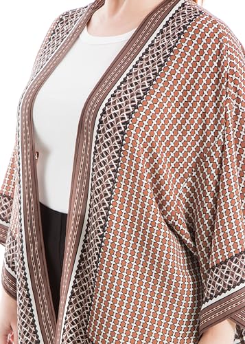 Max Studio womens Plus Size Casual Long Sleeve Poly Crepe Printed Everyday Kimono2