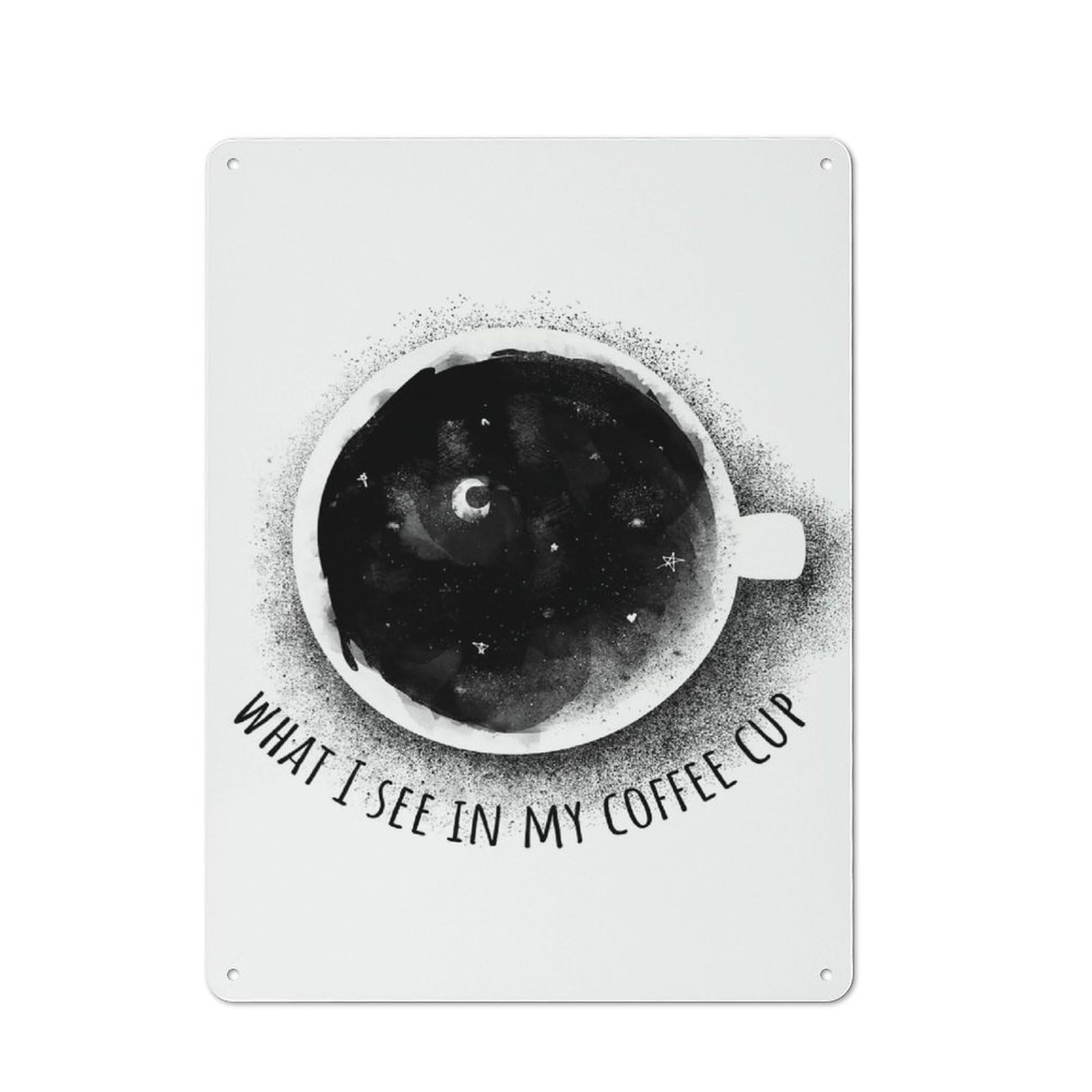 Junmoney Style-18 Coffee Cup Retro Tin Wall Plaque 40X30cm For Hobby Room Or Studio, For Garage, Workshop And Man Cave Decoration
