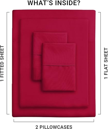 Miniatura 7 de IR Imperial Rooms Juego de sábanas tamaño individual, sábanas y fundas de almohada de hotel de lujo de 3 piezas, microfibra cepillada suave, color