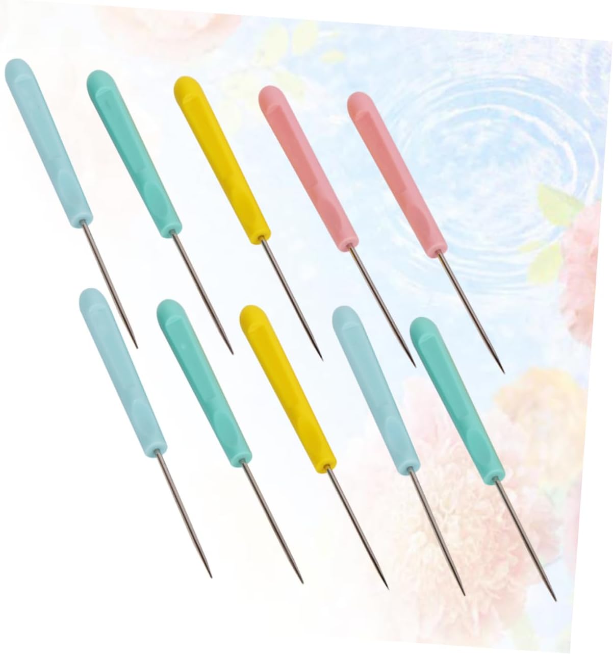 Gadpiparty 20-Piece Plastic Handle Sewing Awl Tool Set Steel Prickers for DIY Crafts and Leather Work Accessories Random Color