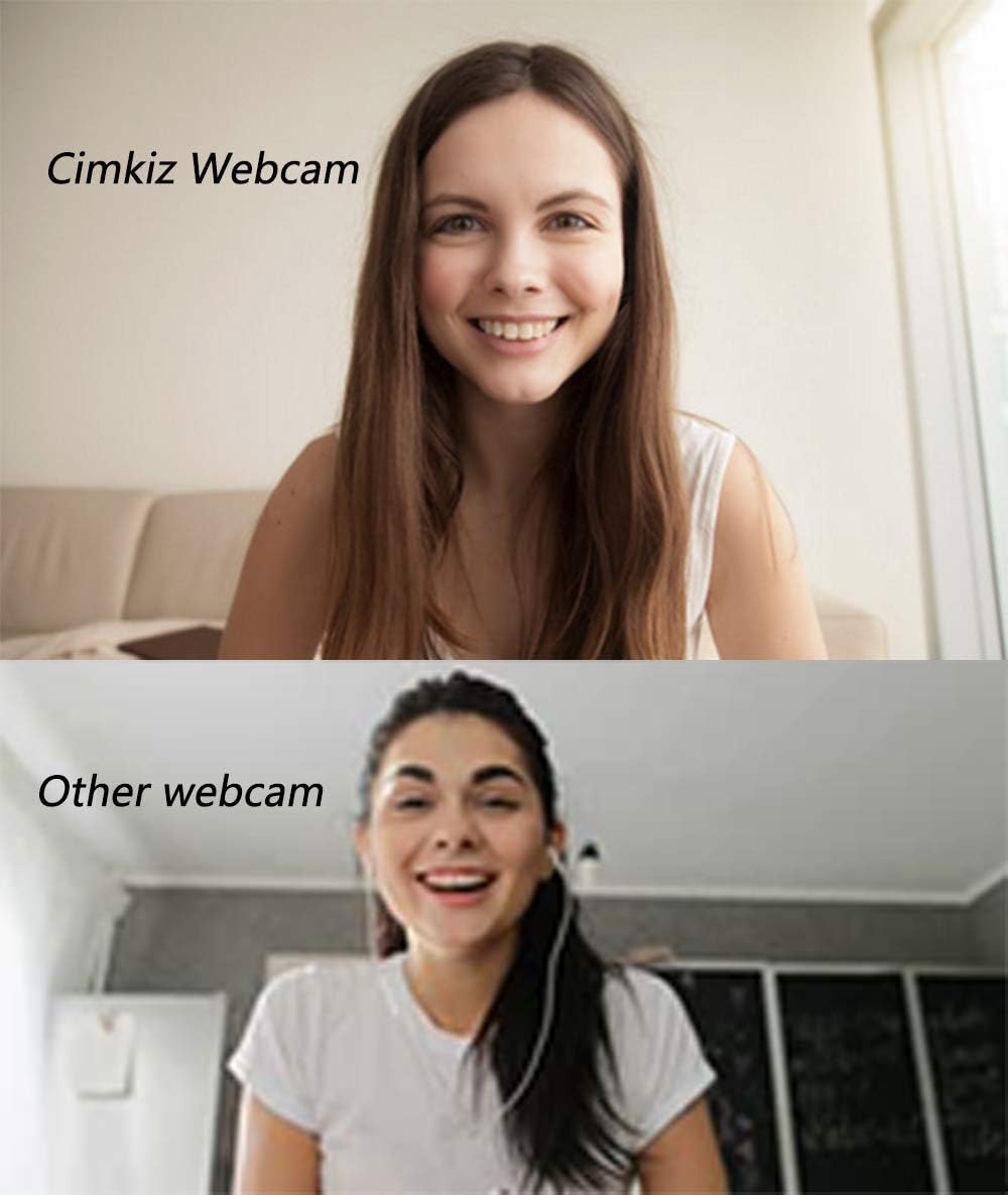 Cimkiz USB Webcam for Skype, Manual Focus Built-in MIC PC Camera Plug and Play for Computer Laptop MAC (Transparent)