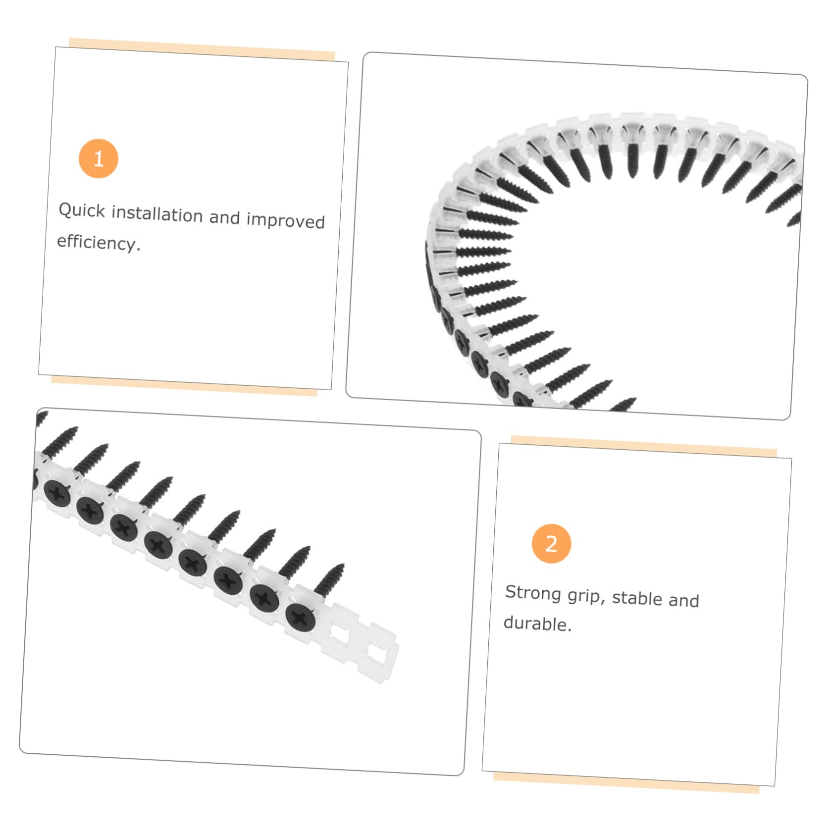 ULTECHNOVO Viti Autofilettanti per Cartongesso M35X25 con Tasselli in Plastica a Catena Kit da 1000 Pezzi per Montaggio Pesante di Specchi Mensole e Quadri su Pareti in Cartongesso
