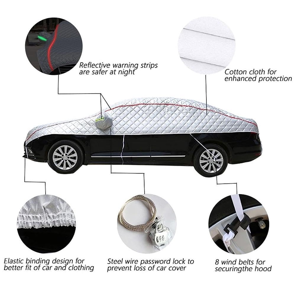Funda Para Coche De Invierno - Cubierta Antigranizo Y Nieve, Tamaños Para Sedán (520x250cm) Y SUV (530x250cm), Tela Oxford Impermeable