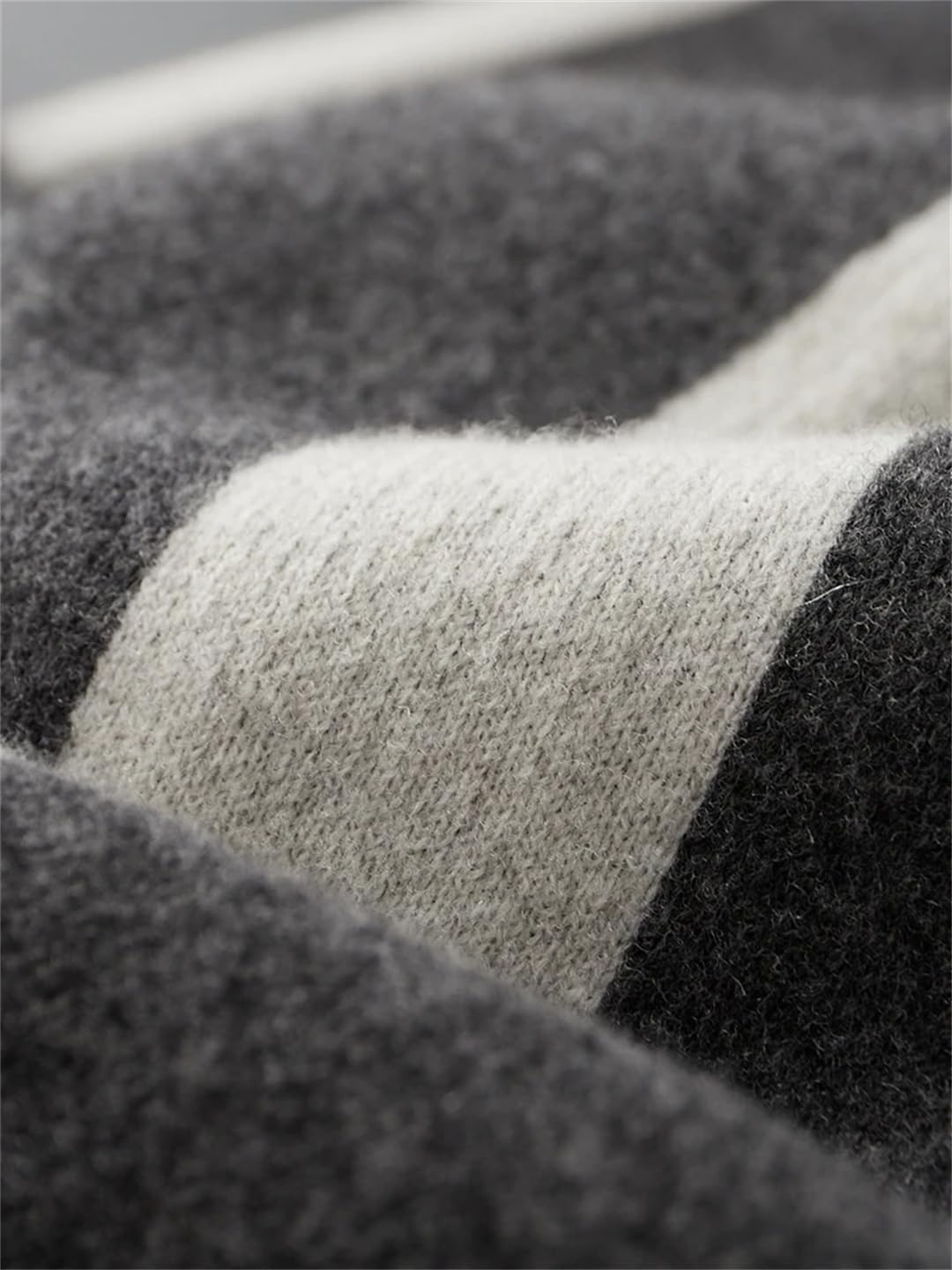 Men’S Merino Wool Jacquard Wide Leg Knit Casual Pants Elastic Waist Heavyweight Full Length Trousers