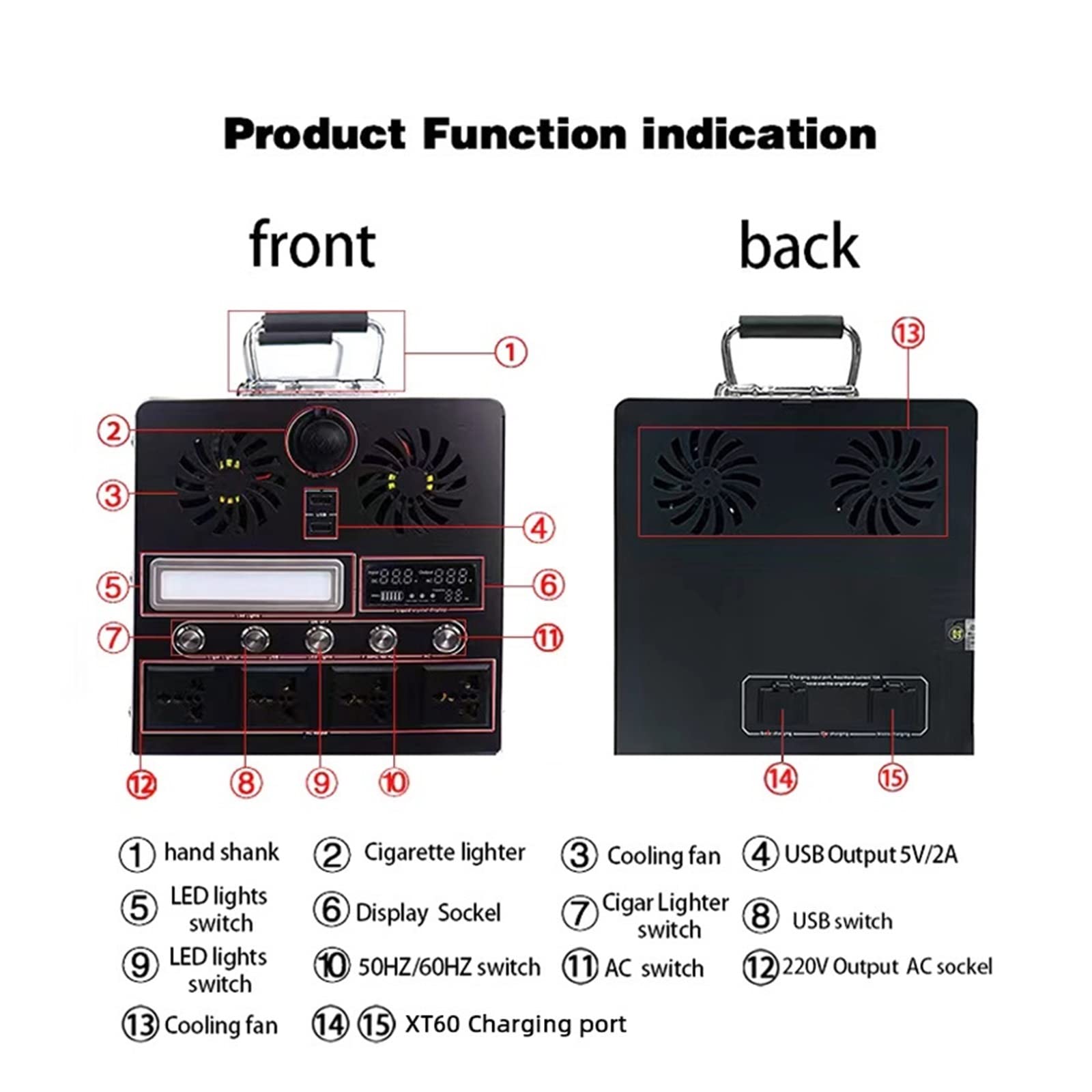 2500W Stacja zasilania generatora słonecznego 3100Wh Przenośne ładowanie awaryjne Dodatkowy akumulator Power Bank do biwakowania na zewnątrz (Kolor: 2500W 2400Wh, Rozmiar: 220V)
