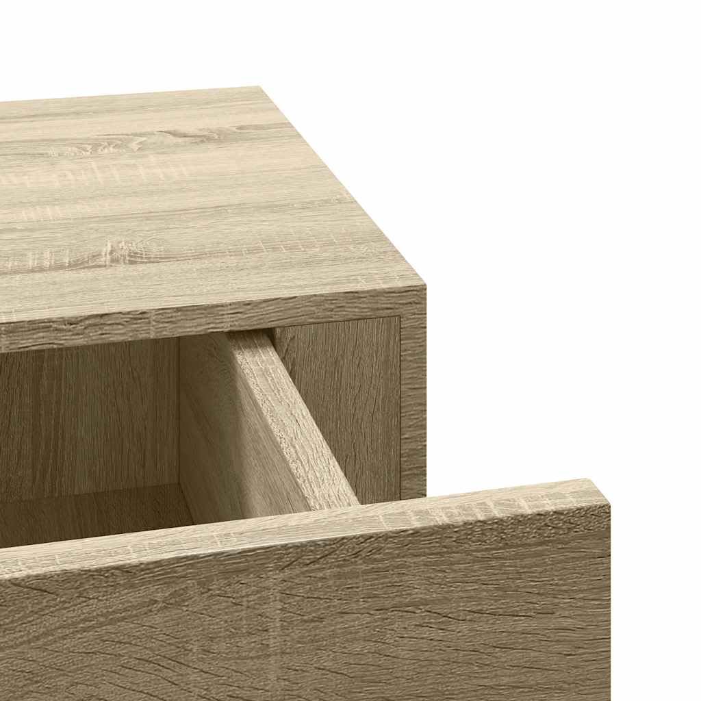 Estantería de pared con cajón, 40 x 23,5 x 10 cm, madera de roble maciza, MDF y metal, pequeño estante flotante para baño, cocina, salón, pasillo