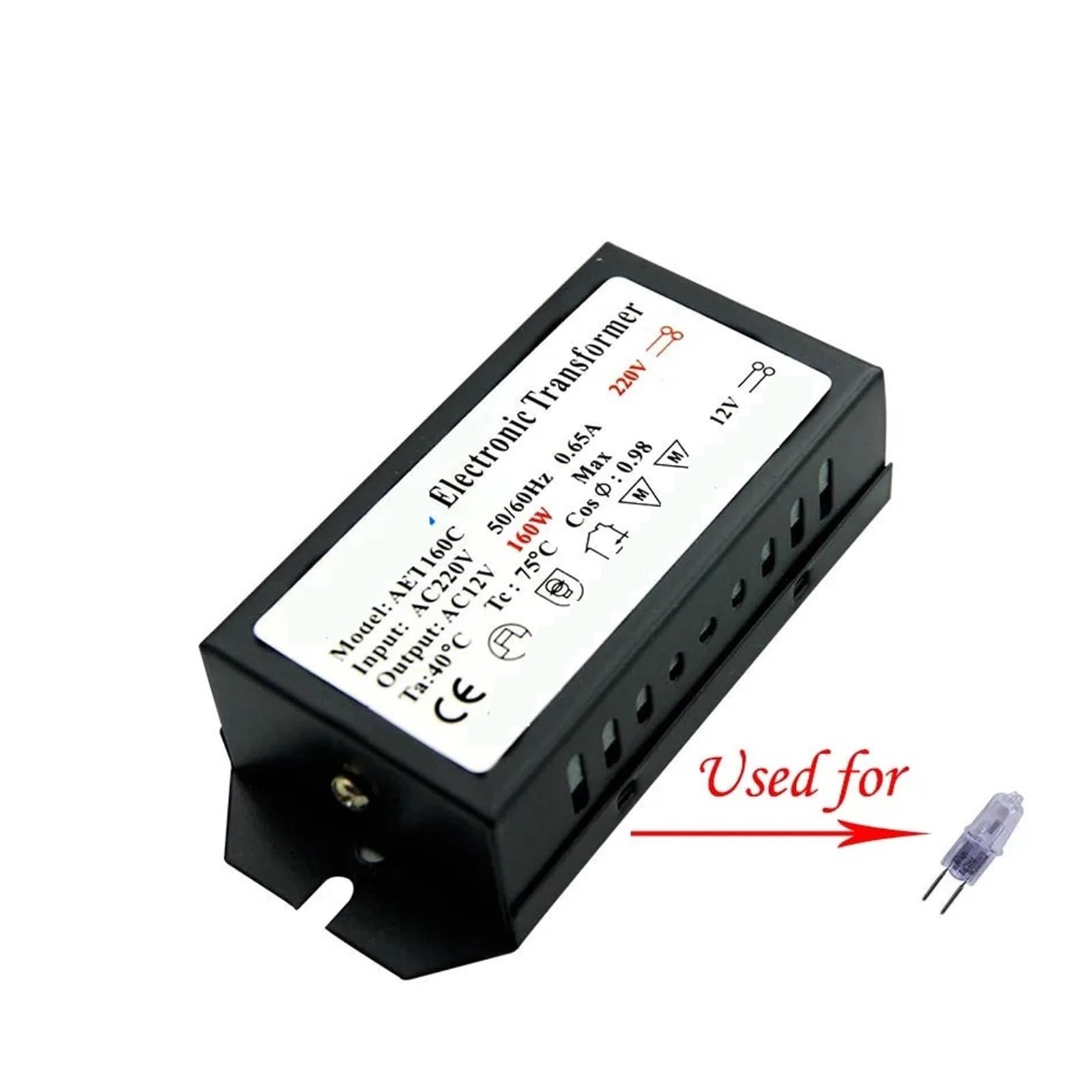 AC220V do 12V transformator elektroniczny 60 W 80 W 105 W 120 W 160 W 180 W 200 W 250 W do lampy halogenowej i lampy kryształowej G4 lekkie koraliki (20 W)